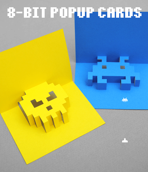 8-bit popup cards