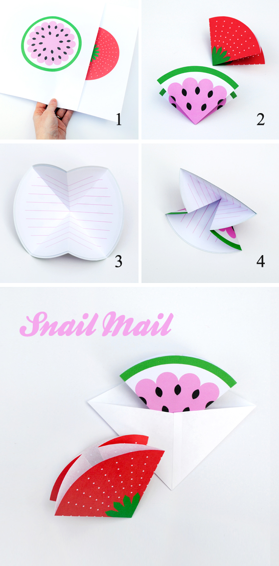 Fruity note cards // Triangular envelopes