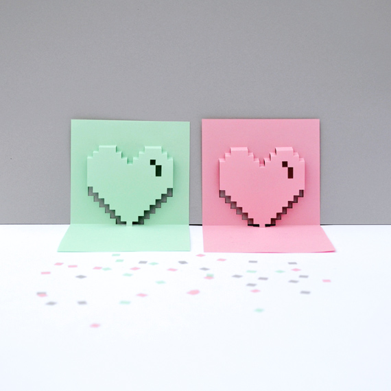 Popup pixel valentines card 2013