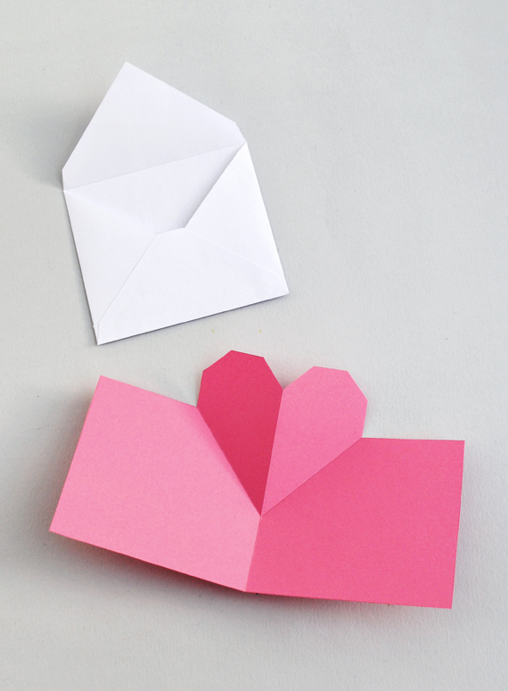 Simple pop-up heart card // by minieco