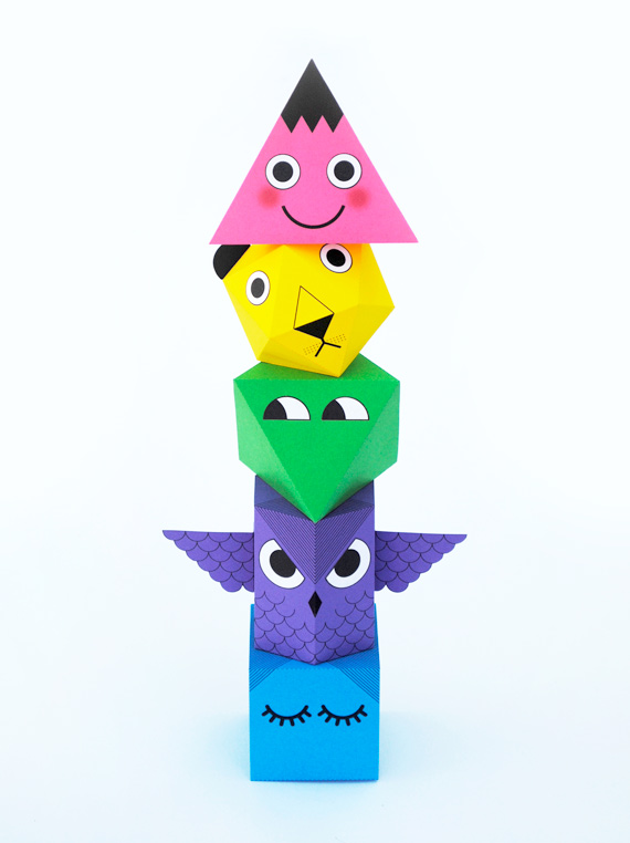 Printable polyhedra characters // minieco.co.uk