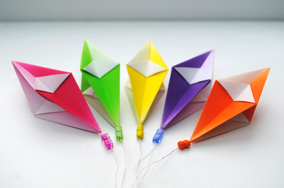 Origami hanging decorations