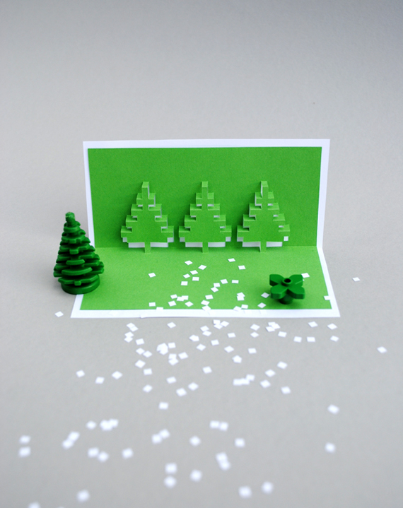 Christmas pixel popup cards