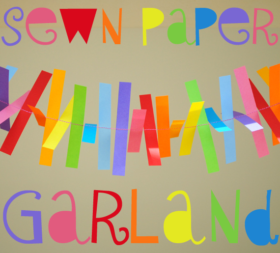 Sewn paper garland