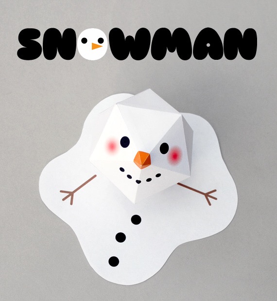 Melting paper snowman
