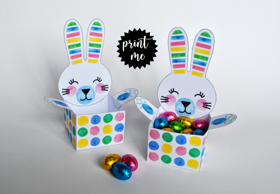 Easter Bunny Treat Box – Free Printable Template